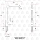 Ver imagem 5 de Torneira para cozinha em Aço Escovado Tinguá Pingoo.casa - Dourado
