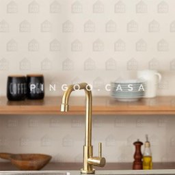 Torneira para cozinha em Aço Escovado Tinguá Pingoo.casa - Dourado - 2