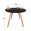 Ver imagem 2 de Mesa Jantar Pés Palitos Tampo Redondo Vidro Laqueado 110cm Preto