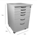 Ver imagem 2 de Mesa Auxiliar com Rodinhas e 5 Gavetas