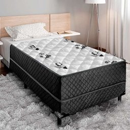 Cama Box Solteiro Conjugada Unyco D28 Ortopédico Floral e Preta - 1