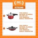 Ver imagem 2 de KIT - Panela de Pressão 4,5 Vancouver Vermelha + 1 Panela WOK 28cm - Tramontina