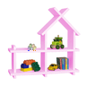 Prateleira Nicho Casinha 47cm- Decoração Infantil De Parede:Rosa - 2