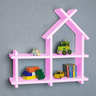 Prateleira Nicho Casinha 47cm- Decoração Infantil De Parede:Rosa - 1
