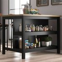 Ver imagem 2 de Bancada Ilha Cozinha 2 Prateleiras 120x80 Cm Cd1019 Preto Dtall