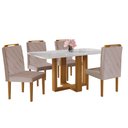 Ver imagem 2 de Conjunto Sala de Jantar 4 Lugares em Madeira Maciça Mesa e Cadeiras Alexandrita Móveis Mix