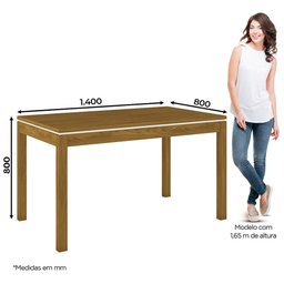 Sala de Jantar Mesa Chan 140cm com 6 Cadeiras Vita Nature/Off White/Bege - Henn - 6