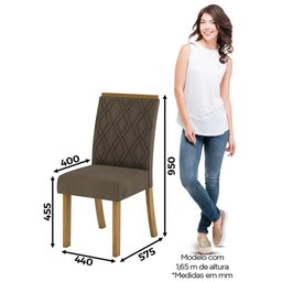 Sala de Jantar Mesa Chan 140cm com 6 Cadeiras Vita Nature/Off White/Bege - Henn - 9