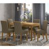 Sala de Jantar Mesa Chan 140cm com 6 Cadeiras Vita Nature/Off White/Bege - Henn - 2