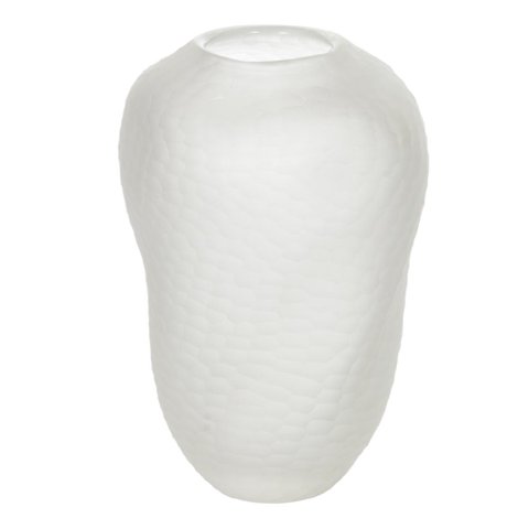 Vaso Decorativo Vidro Transparente Fosco 28x19cm