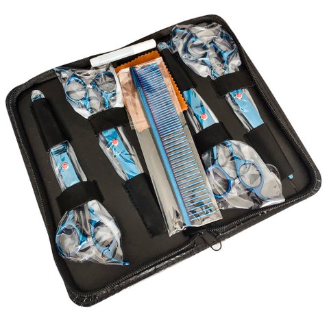 Kit Novo Tesoura Pet Shop Banho E Tosa para Cachorros Gatos Pets 7 Polegadas