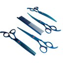 Ver imagem 4 de Kit Novo Tesoura Pet Shop Banho E Tosa para Cachorros Gatos Pets 7 Polegadas