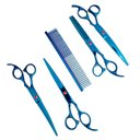 Ver imagem 3 de Kit Novo Tesoura Pet Shop Banho E Tosa para Cachorros Gatos Pets 7 Polegadas