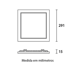 05 Painel Led Embutir Quadrado Aluminio 24w 4100k – Branco - 2