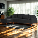 Ver imagem 1 de Sofá 4 Lugares Beny com Chaise Esquerdo Linho Grafite