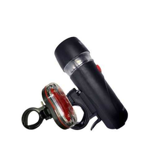 Kit Iluminação Bike Farol Lanterna Led a Pilha