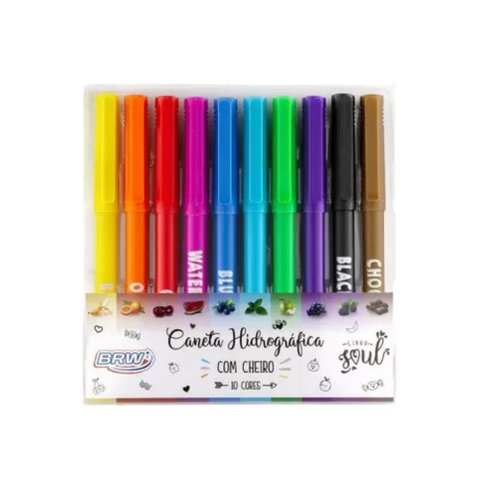 Caneta Hidrográfica com Cheiro 10 Cores - Brw