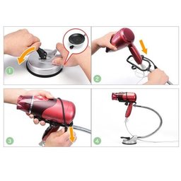 Suporte Secador Parede Azulejo Vidro Flexivel Cabelo Penteado Articulavel Oganizador Cabeleireiro - 7
