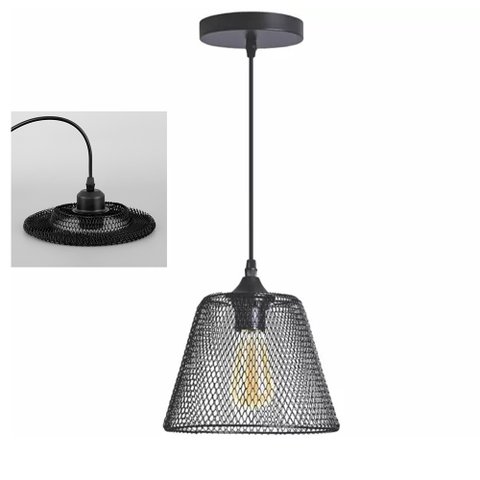 Lustre Pendente Cupula Abajur Decoraçao Casa Sala Quarto Metal Aramado Ajustavel Lampada Iluminaçao 