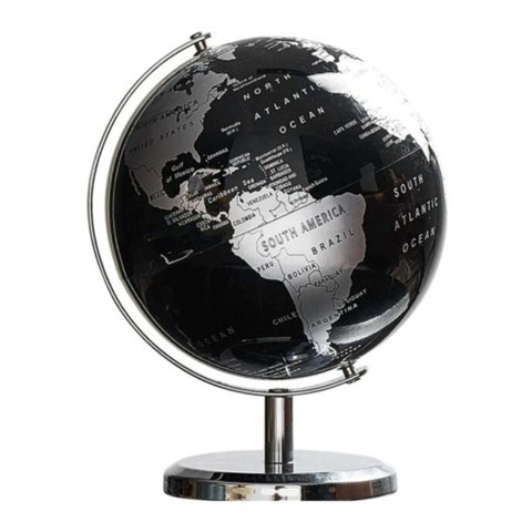 Globo Terrestre Musical Mapa Mundi Toca Musica Giratorio Mesa Escritorio Enfeite Decoração Quarto Sa