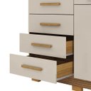 Ver imagem 3 de Cômoda Sapateira Grande 5 Gavetas 2 Portas Sirios Nature/fendi