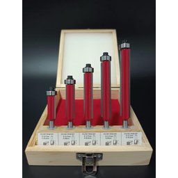 Jogo de Fresa Reta Longa para Tupia com Rolamento Haste 6mm - 10