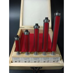 Jogo de Fresa Reta Longa para Tupia com Rolamento Haste 6mm - 6