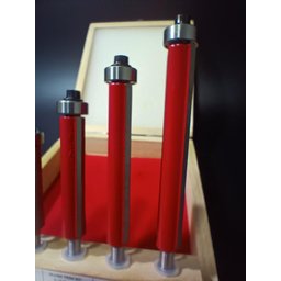 Jogo de Fresa Reta Longa para Tupia com Rolamento Haste 6mm - 4