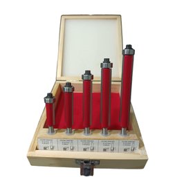Jogo de Fresa Reta Longa para Tupia com Rolamento Haste 6mm - 7
