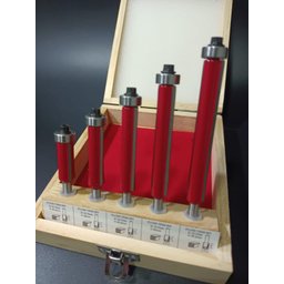 Jogo de Fresa Reta Longa para Tupia com Rolamento Haste 6mm - 9
