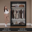 Ver imagem 6 de Guarda-roupa Solteiro 2 Portas de Correr Preto/cinza Milano Madesa