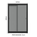 Ver imagem 4 de Guarda-roupa Solteiro 2 Portas de Correr Preto/cinza Milano Madesa