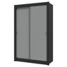 Guarda-roupa Solteiro 2 Portas de Correr Preto/cinza Milano Madesa - 3