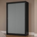 Ver imagem 1 de Guarda-roupa Solteiro 2 Portas de Correr Preto/cinza Milano Madesa