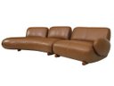 Ver imagem 3 de Sofá de Couro Onix 4 Lugares com Chaise Esquerda Brown - Mempra