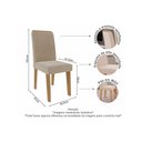 Ver imagem 5 de Conjunto: Mesa de Cozinha Sophia C/ Tampo Madeirado C/ Vidro 95x95cm e 4 Cadeiras Taís Nature/off