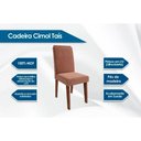Ver imagem 2 de Conjunto: Mesa de Cozinha Sophia C/ Tampo Madeirado C/ Vidro 95x95cm e 4 Cadeiras Taís Nature/off
