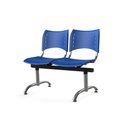 Ver imagem 1 de Longarina Iso com 2 Lugares Assento Azul Base Cromada - 55245