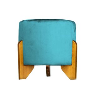 Puff Banqueta Catar Luxo Decorativo - Suede Azul Turquesa