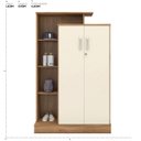 Ver imagem 7 de Armário Multiuso Londres 2 Portas com Chaves Prateleiras e Nichos-amendola-off White-edecasamoveis