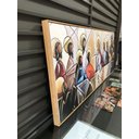 Ver imagem 4 de Quadro 150x50cm Santa Ceia Moldura Flutuante Madeira Clara