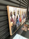 Ver imagem 4 de Quadro 150x50cm Santa Ceia Moldura Flutuante Madeira Clara