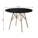 Ver imagem 3 de Jogo de Mesa Eiffel Redondo Tampo de Madeira 110cm Preto com 4 Cadeiras Katrina Off Whiteo Be