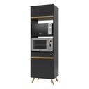 Ver imagem 1 de Paneleiro 2 Portas para Forno e Micro-ondas Veneza Gb Multimóveis Preta