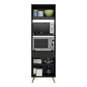 Ver imagem 3 de Paneleiro 2 Portas para Forno e Micro-ondas Veneza Gb Multimóveis Preta