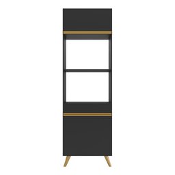 Paneleiro 2 Portas para Forno e Micro-ondas Veneza Gb Multimóveis Preta - 4