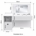 Ver imagem 6 de Penteadeira Camarim Suspensa 90cm com Espelho 1 Gaveta 4 Nichos MU111 Branco - Decibal