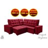 Sofá Lisboa Retrátil e Reclinável Mola Veludo 230x230 Vermelho - 2