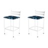 Conjunto 2 Banquetas Americana Formato Ergonômico Epoxi Branca para Cozinha com Assento Customizado: - 1