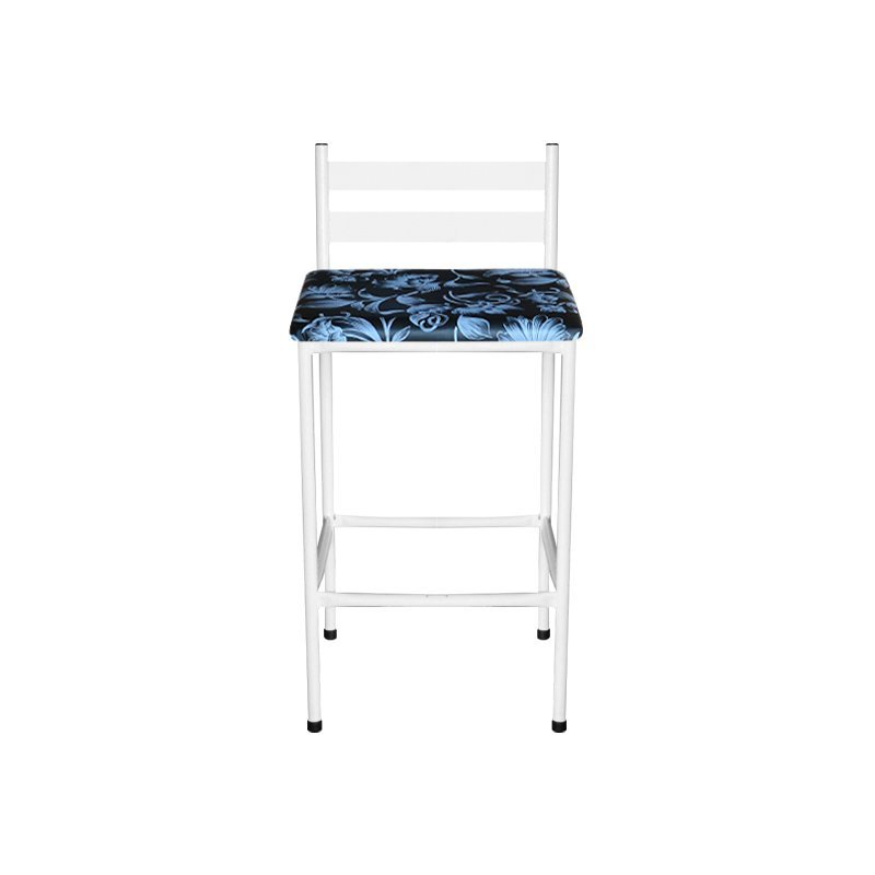 Conjunto 2 Banquetas Americana Formato Ergonômico Epoxi Branca para Cozinha com Assento Customizado: - 2